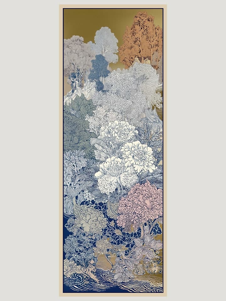 Sessiz Mevsimler Gold Efilia Desenli Şal 70x190 cm