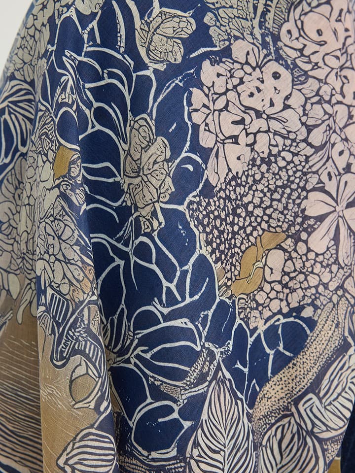 Sessiz Mevsimler Gold Efilia Desenli Şal 70x190 cm