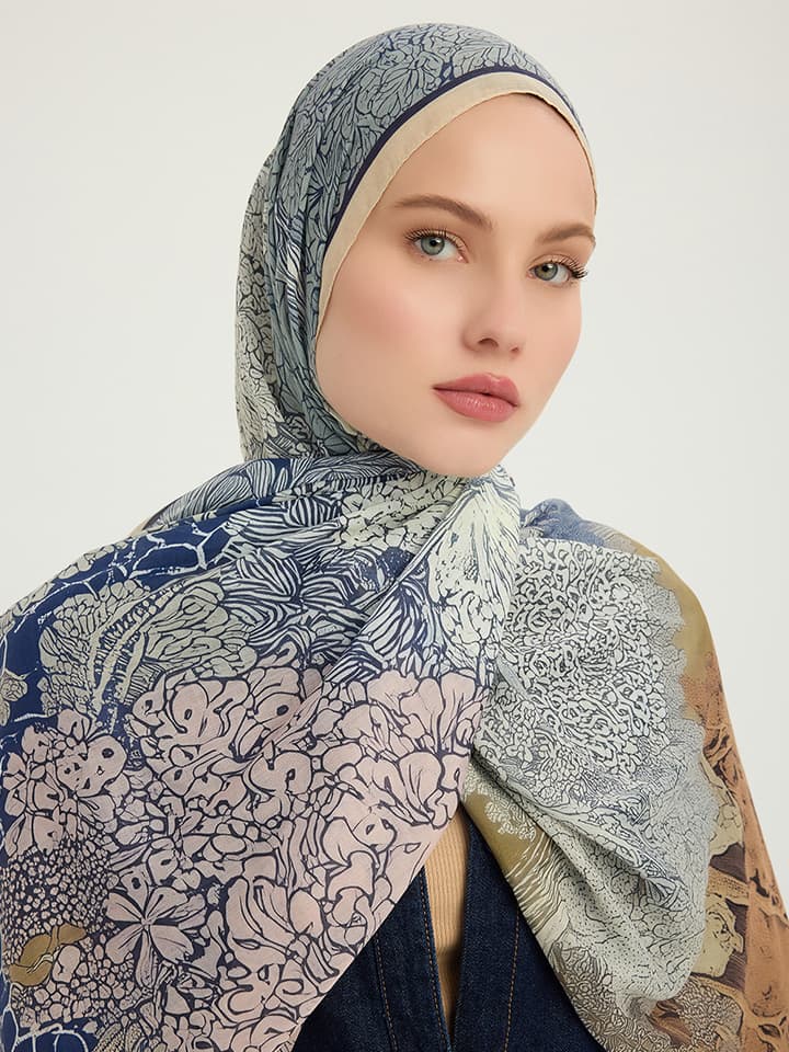 Sessiz Mevsimler Gold Efilia Desenli Şal 70x190 cm