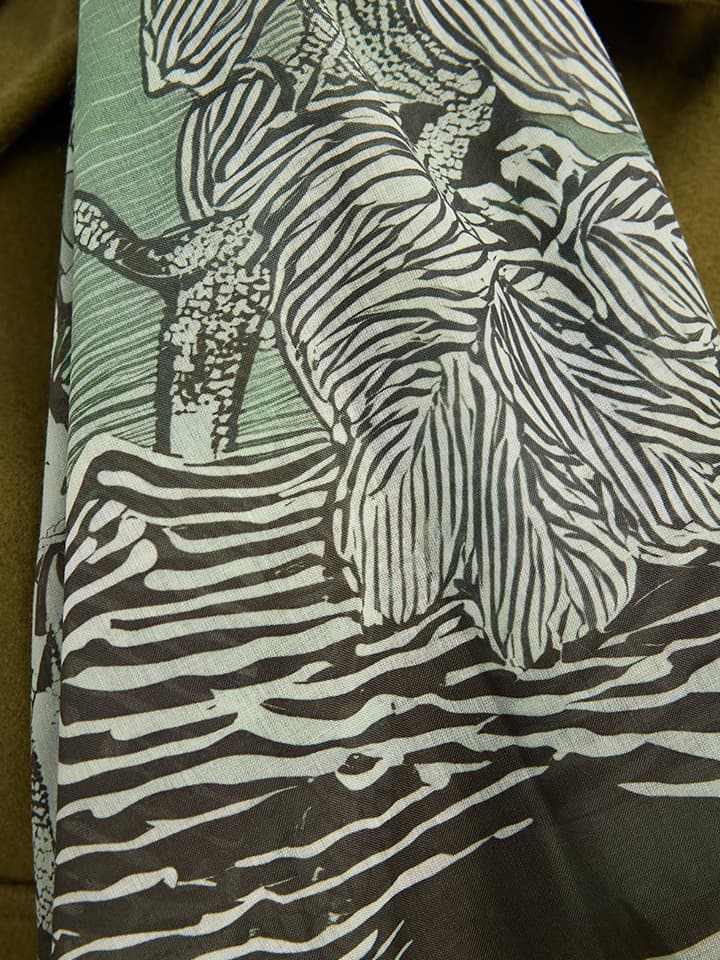 Sessiz Mevsimler Yeşil Efilia Desenli Şal 70x190 cm