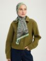 Sessiz Mevsimler Yeşil Efilia Desenli Şal 70x190 cm