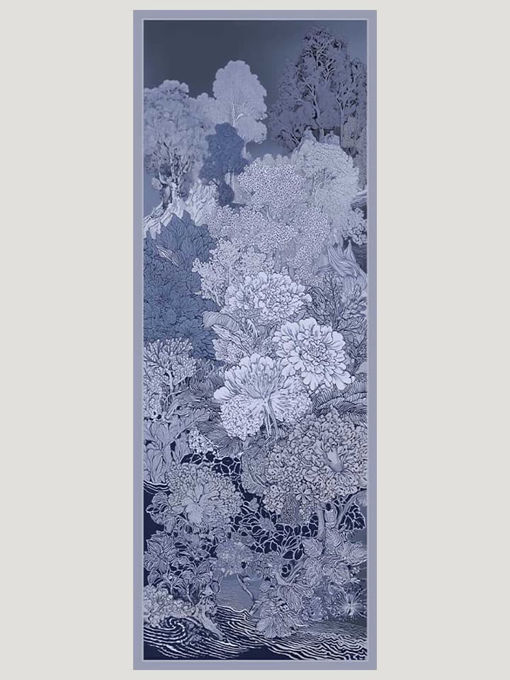 Sessiz Mevsimler Mor Efilia Desenli Şal 70x190 cm