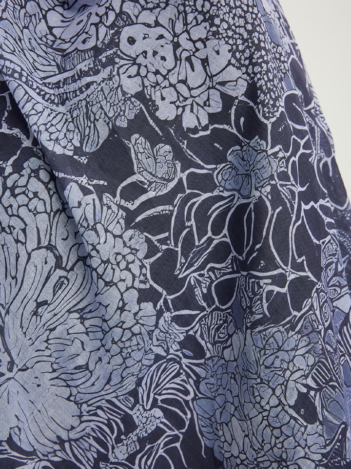 Sessiz Mevsimler Mor Efilia Desenli Şal 70x190 cm