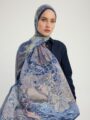 Sessiz Mevsimler Lacivert Efilia Desenli Şal 70x190 cm