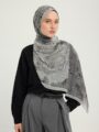 Sessiz Mevsimler Siyah Efilia Desenli Şal 70x190 cm