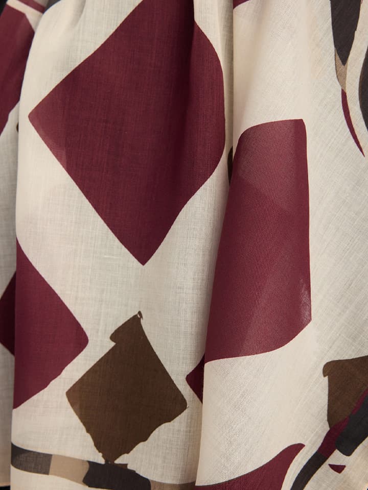 8695107060402-3 Pastel Yolculuk Bordo Efilia Desenli Şal 70x190 cm