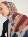 Pastel Yolculuk Renkli Efilia Desenli Şal 70x190 cm