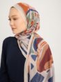 Pastel Yolculuk Renkli Efilia Desenli Şal 70x190 cm