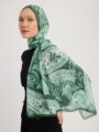 Kozmik Paisley Yeşil Efilia Desenli Şal 70x190 cm