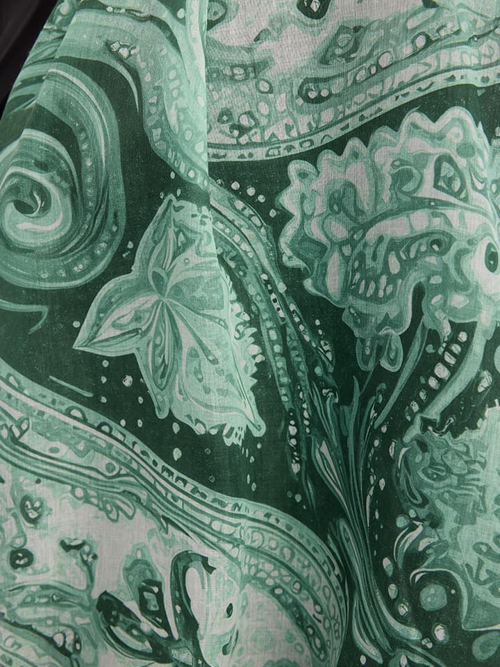 Kozmik Paisley Yeşil Efilia Desenli Şal 70x190 cm