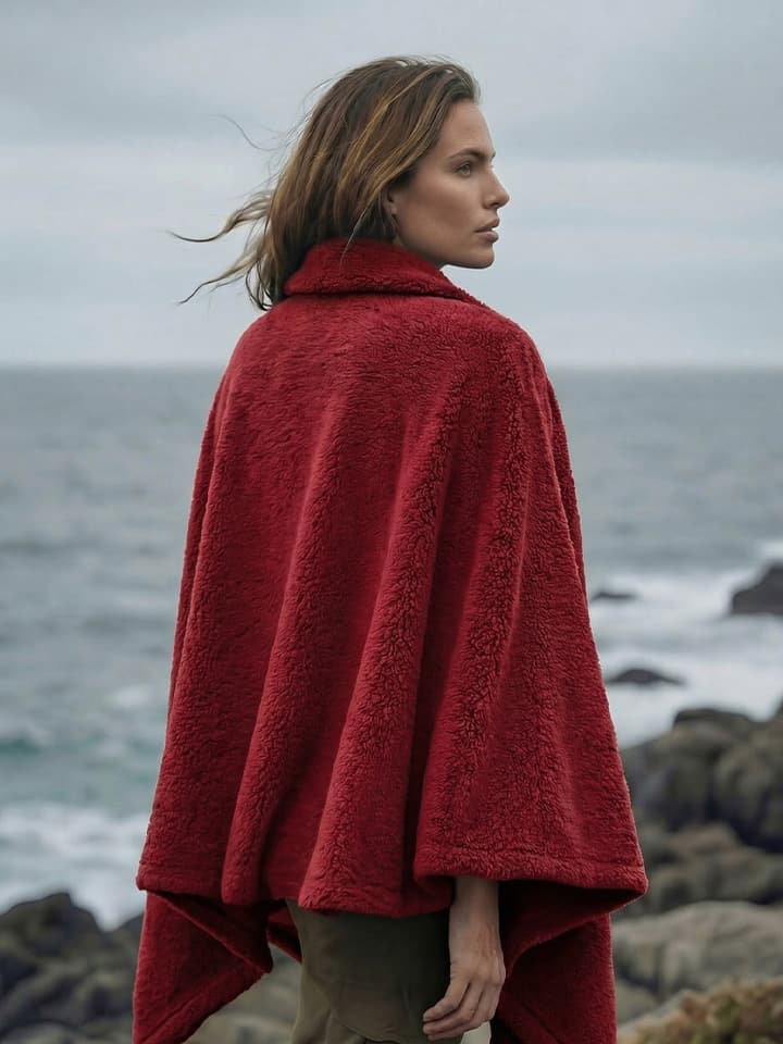 Schaless çıtçıtlı bordo omoz şalı deniz