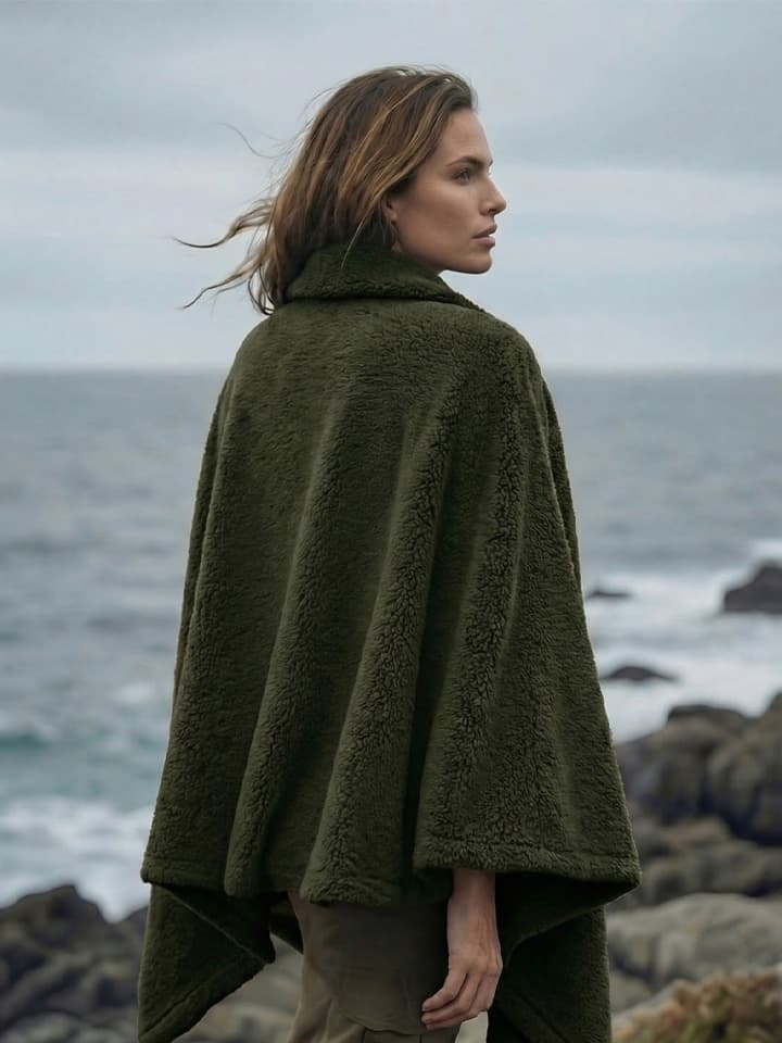 Haki Preimum Omuz Şalı deniz arka